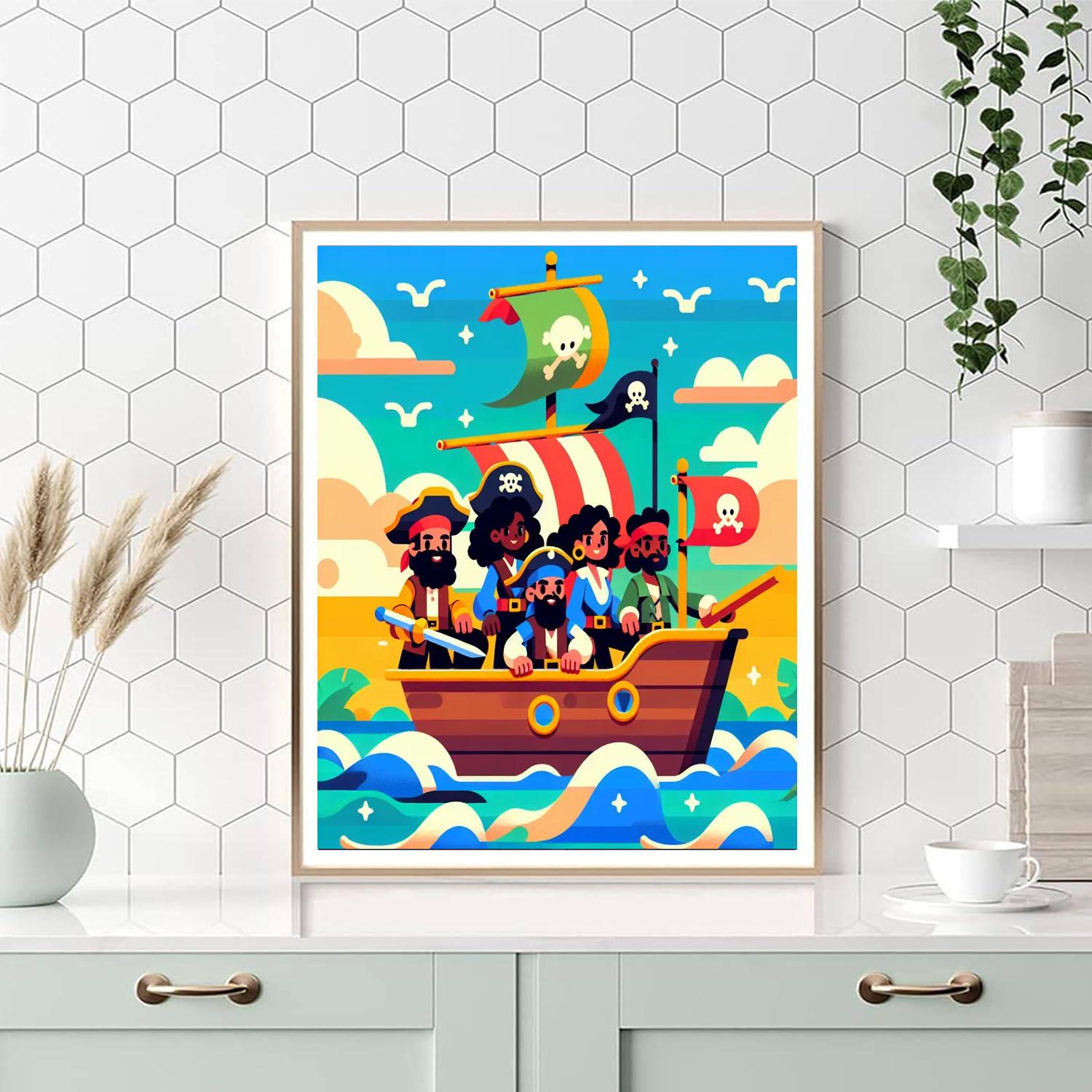 Pirate Crew's Sea Voyage Painting Number Kit
