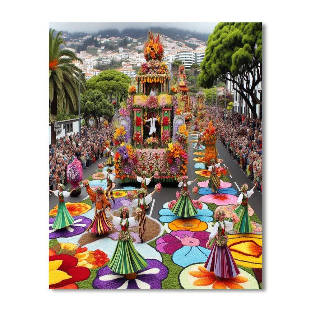 Madeira Flower Festival - Portugal Painting Number Kit
