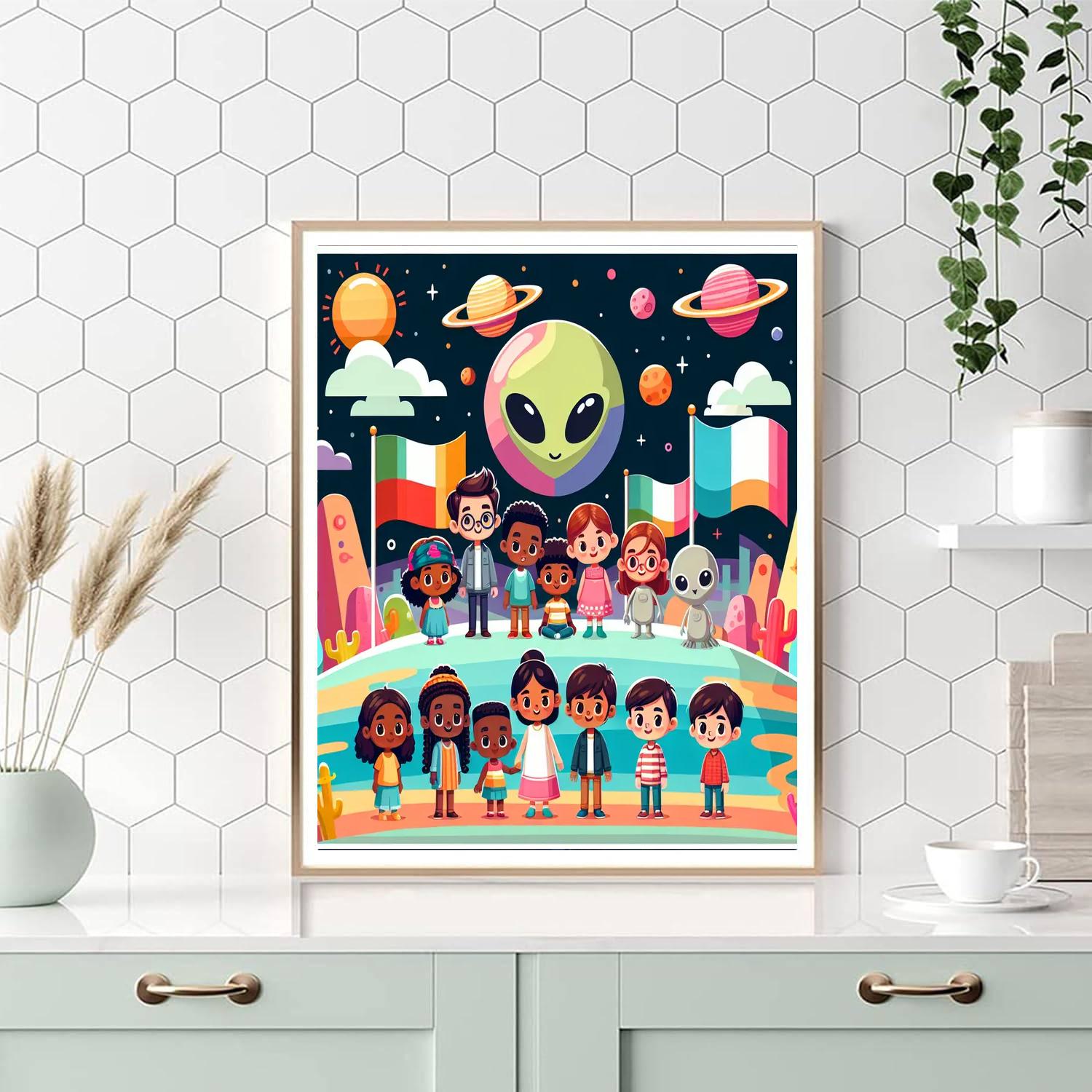 Alien Encounter Experience Number Painting