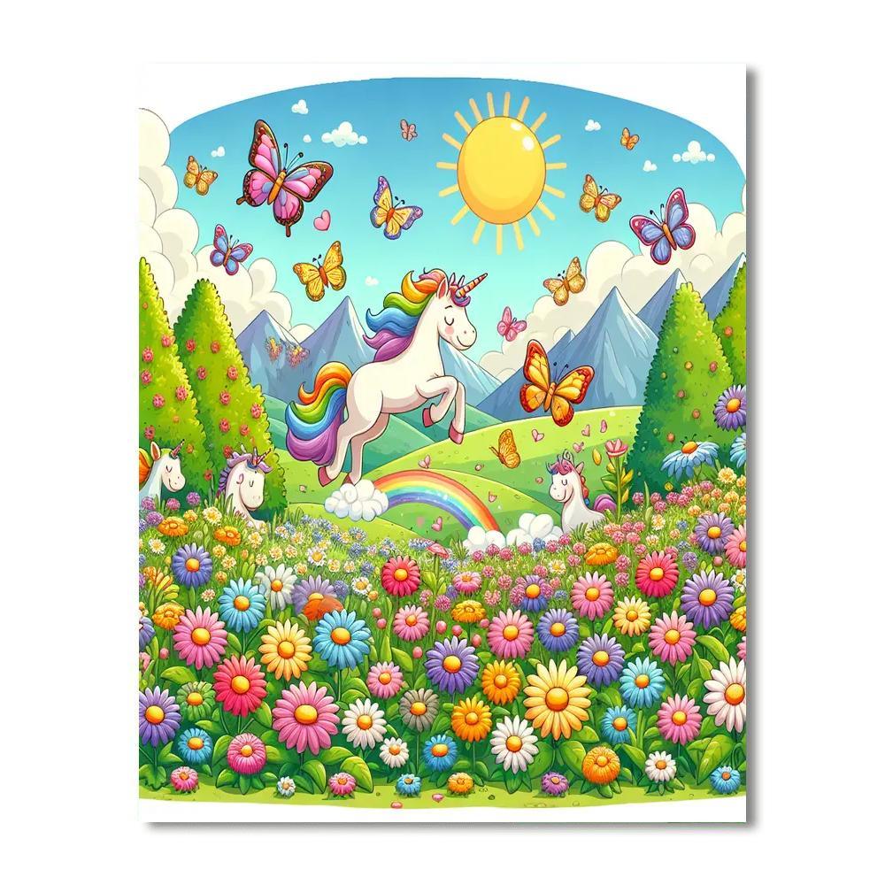 Magical Unicorn Meadows Number Painting