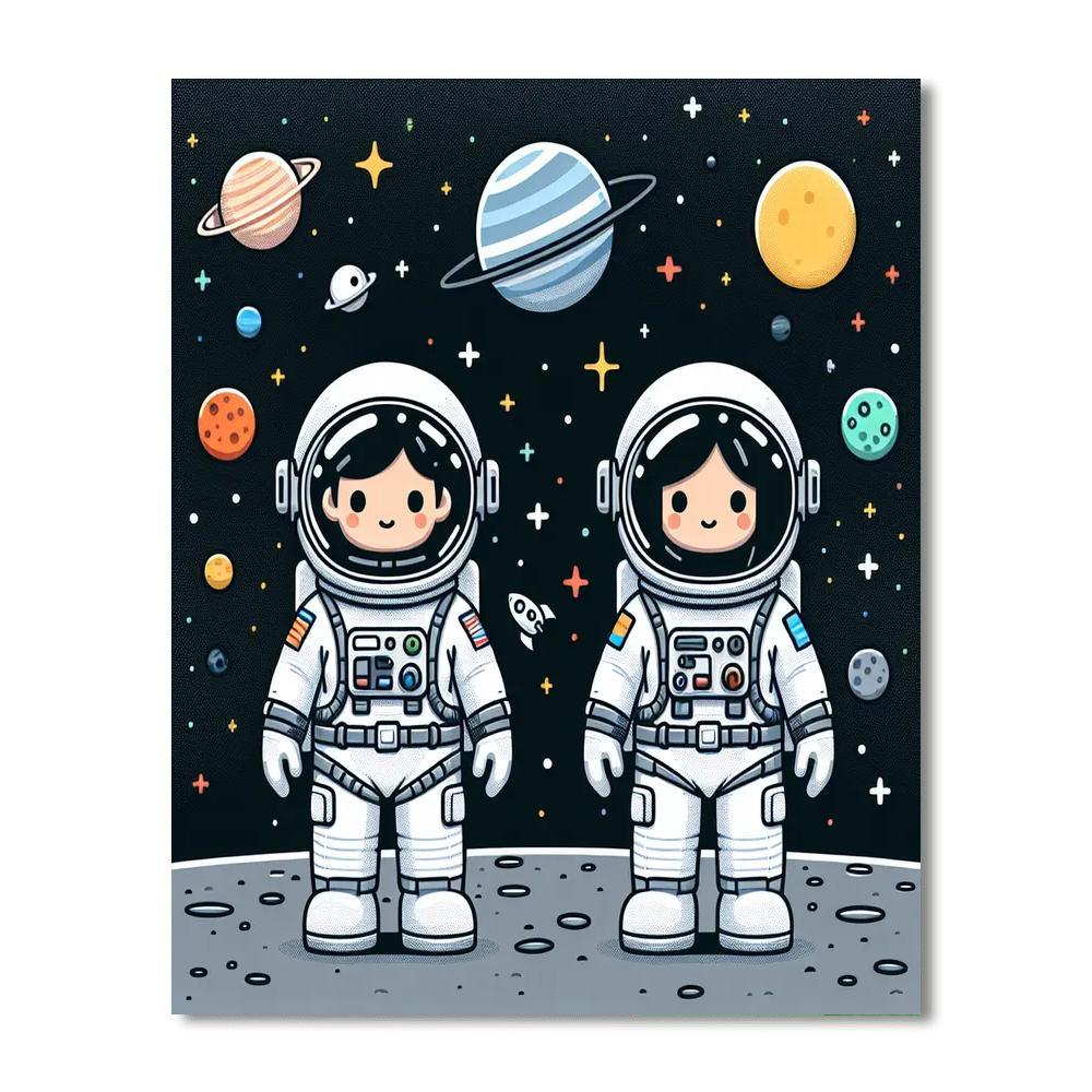 Starry Night Space Mission Numbered Painting Kits