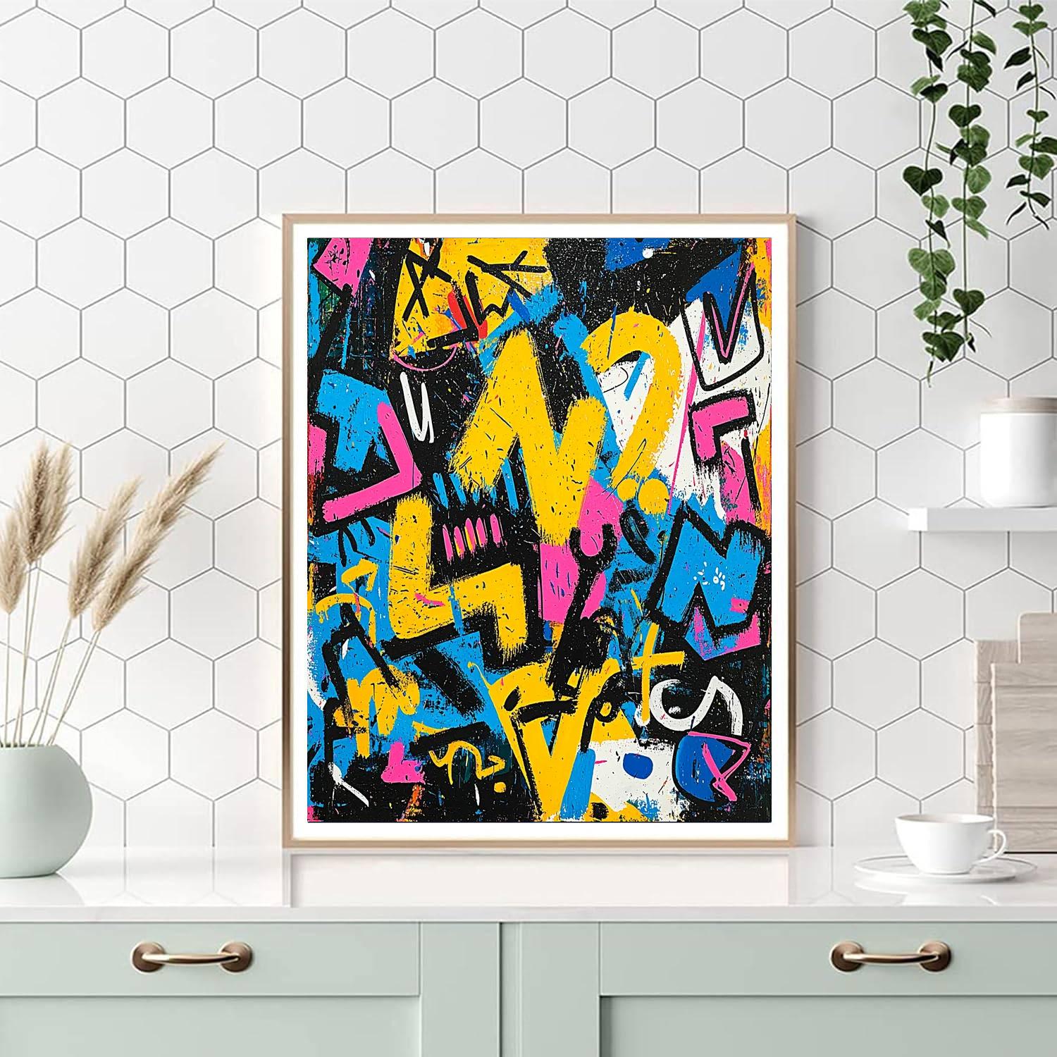 Jean-Michel Basquiat Inspired Scribbles Of The Soul  Number Painting