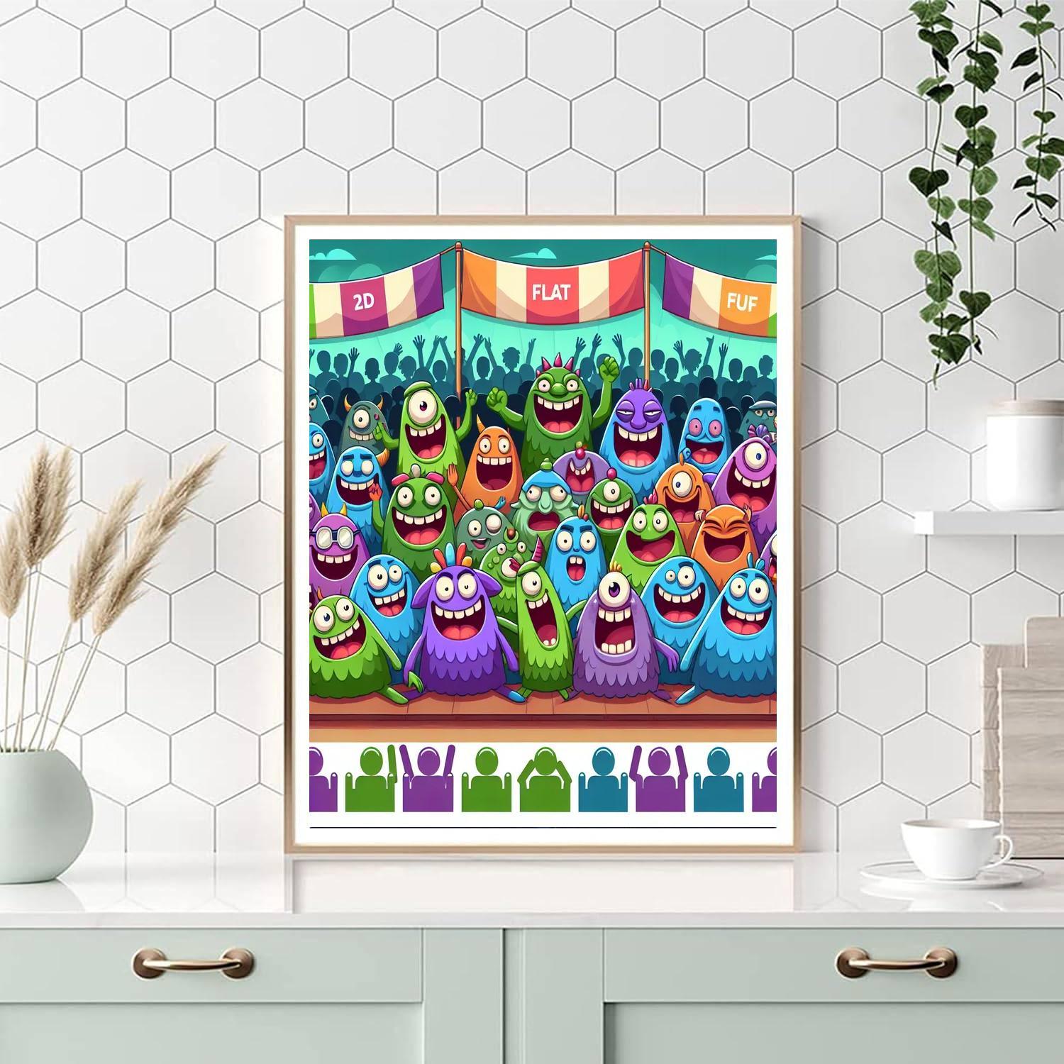 Funky Monster Parade Paint By Number
