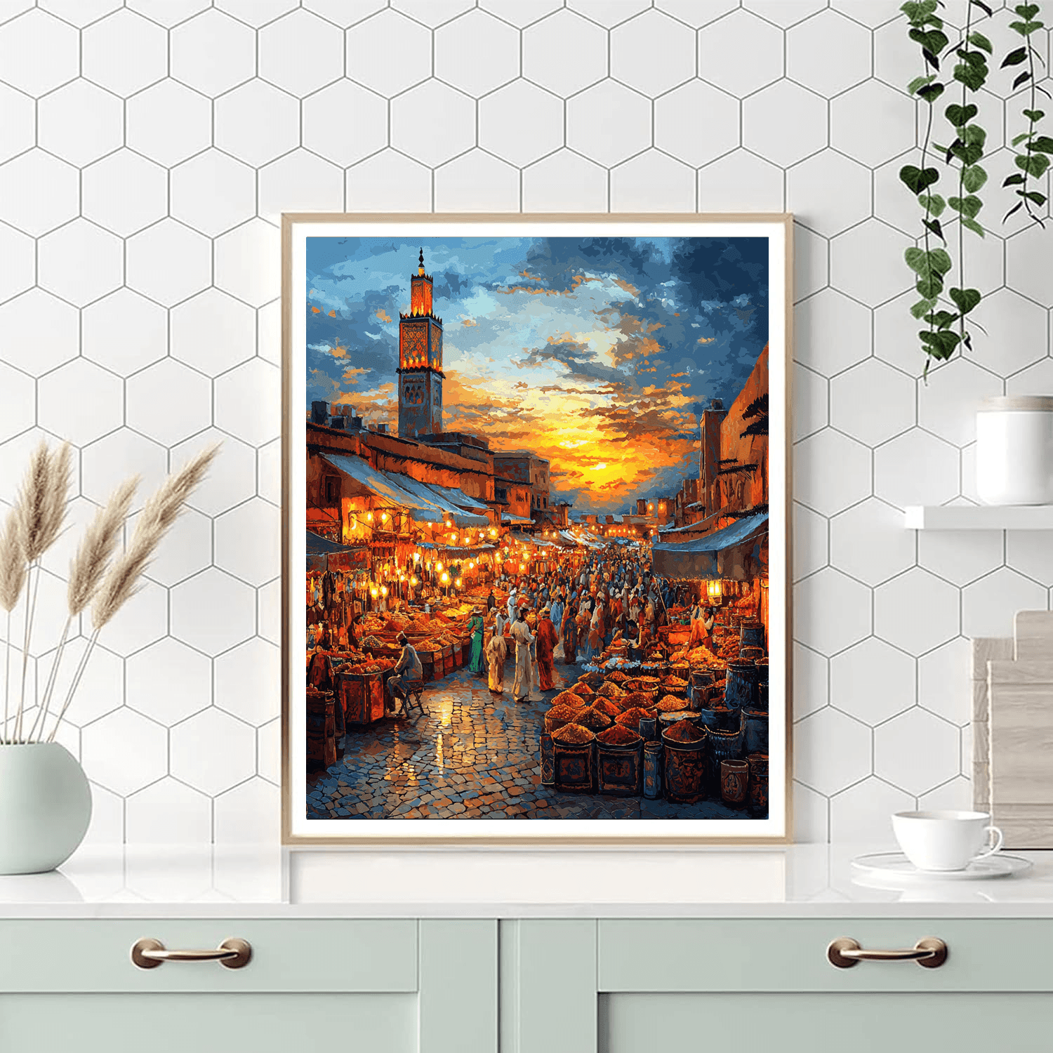 Djemaa El-fna - Marrakech, Morocco Numbered Painting Kits