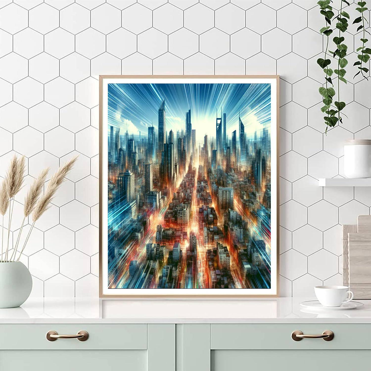Busy Metropolis Numbered Painting Kits