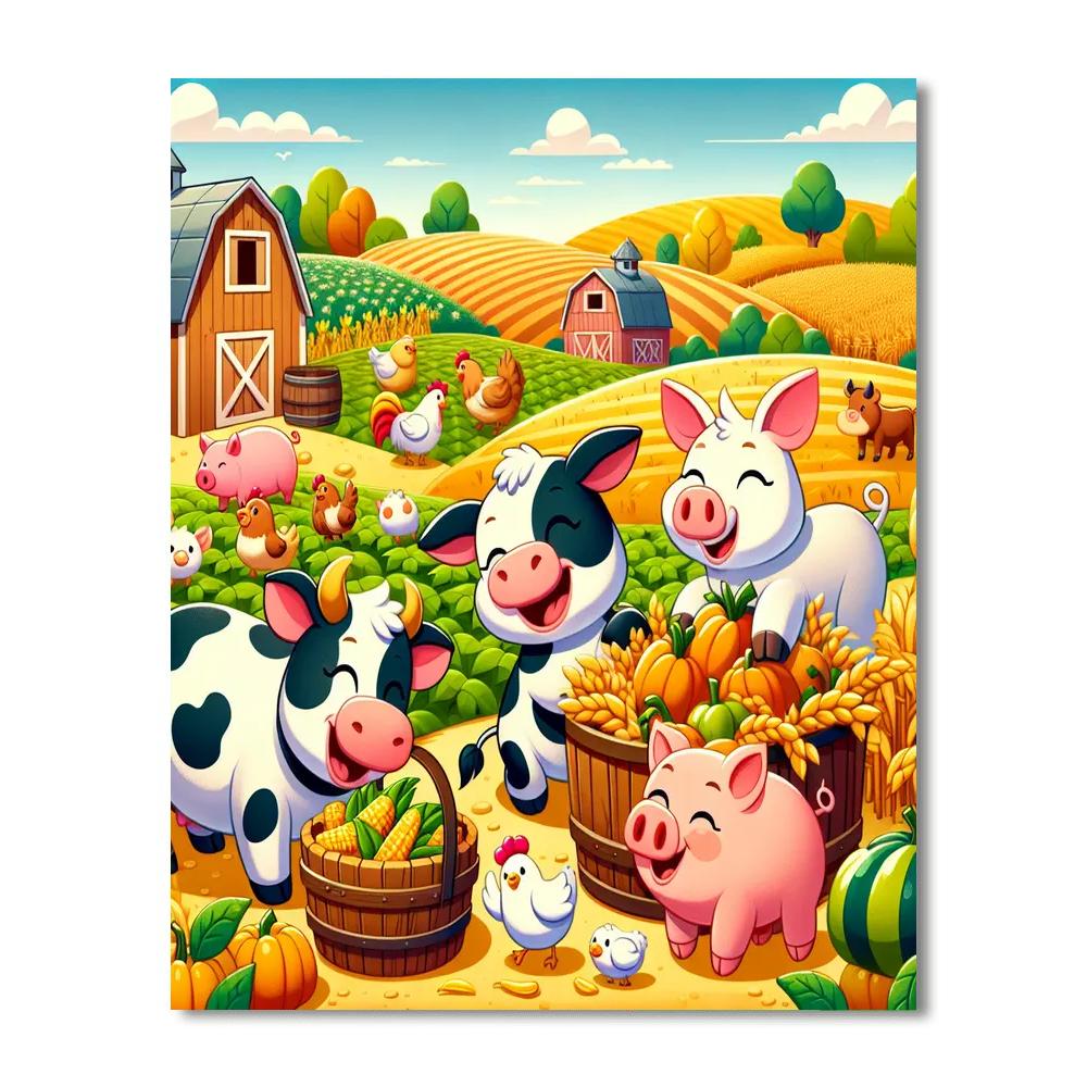 Happy Harvest Barnyard Numbered Painting Kits