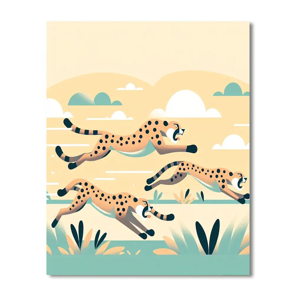 Charming Cheetahs Numbered Painting Kits