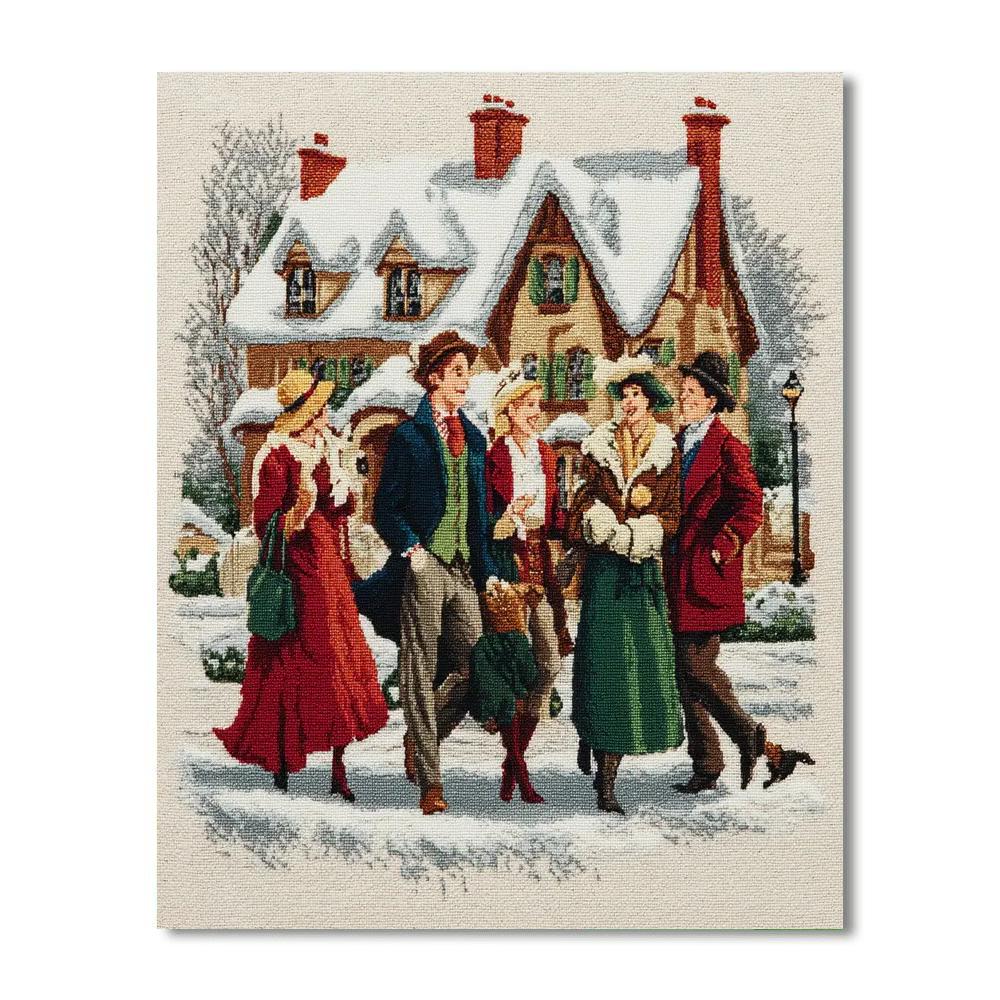 Caroling In The Snow Number Painting