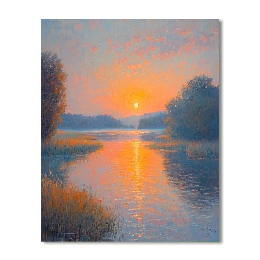 Claude Monet Inspired Monet's Evening Serenity  Numbered Painting Kits