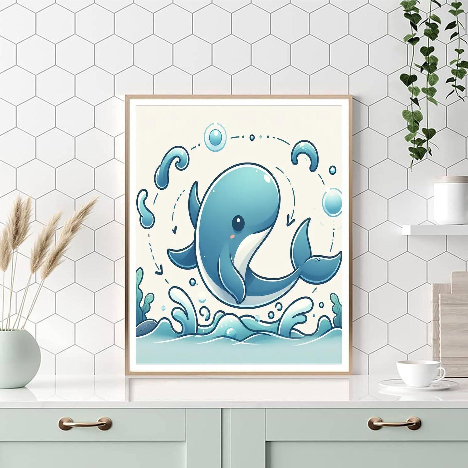 Whimsical Whale's Water Dance Paint By Numbers