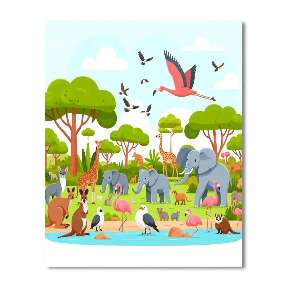 Wild Animal Park Numbered Painting Kits