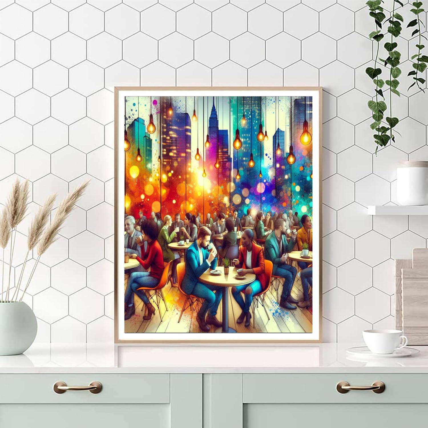 Chic Urban Cafe Painting Number Kit