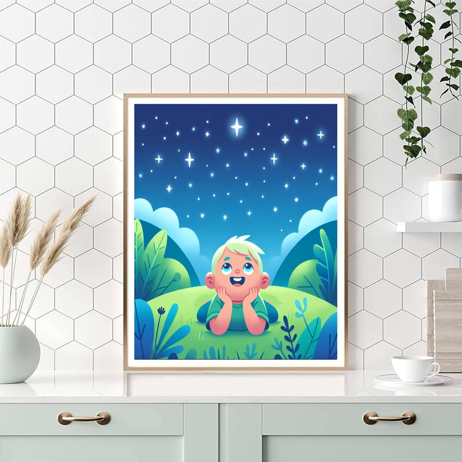 Dreamy Star Gazing Number Painting