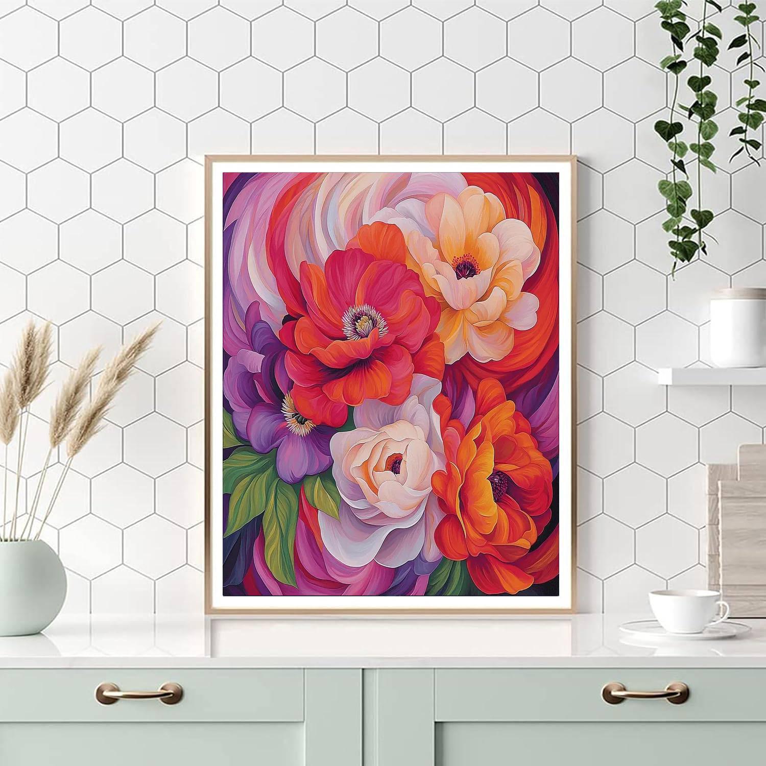 Georgia O’Keeffe Inspired Modern Floral Whirl  Paint By Numbers Kits