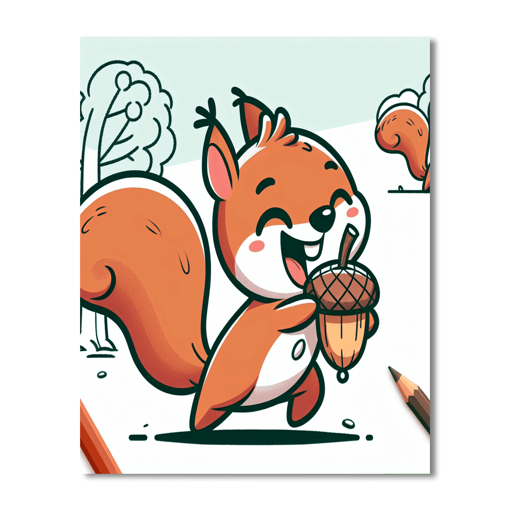 Energetic Squirrel Paint By Numbers Art