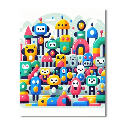 Rocking Robots Painting Number Kit
