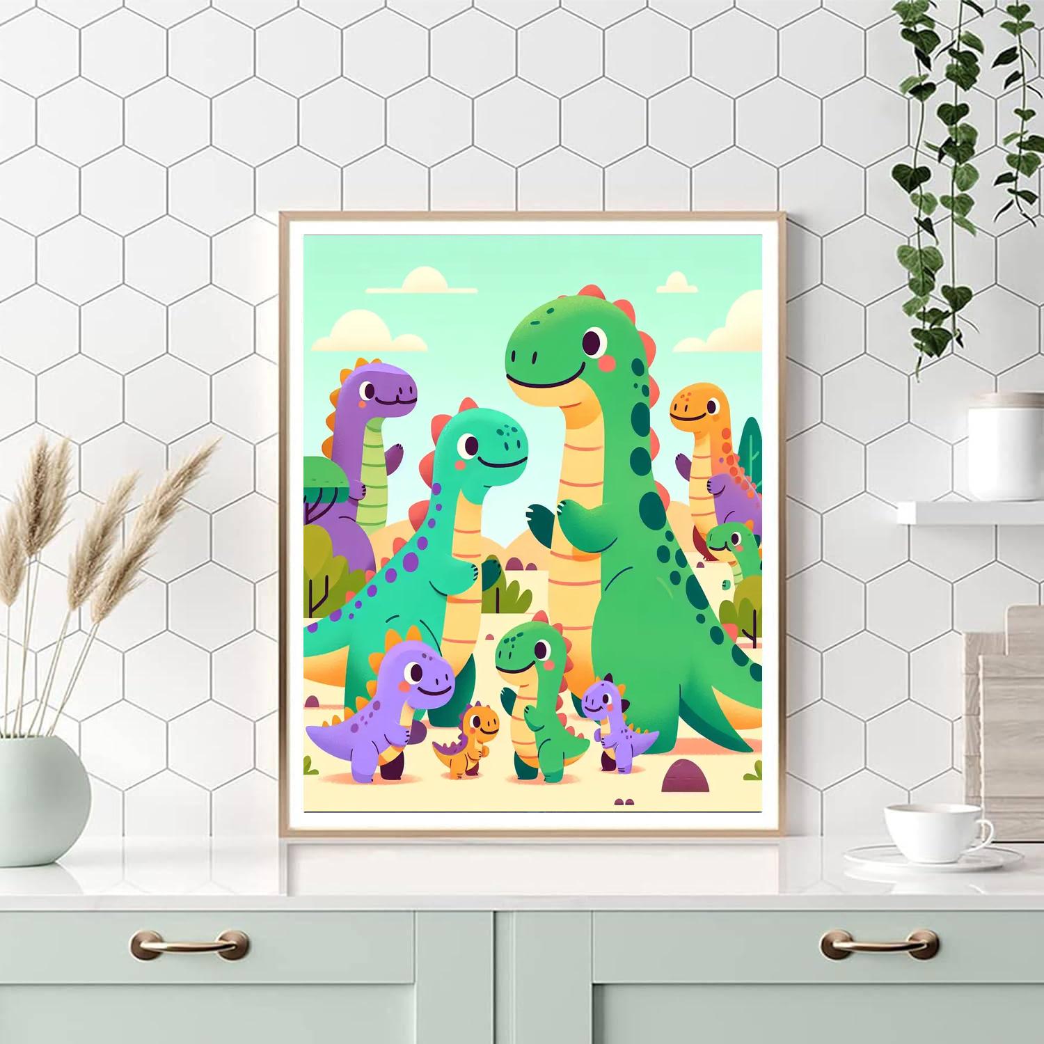 Playful Dino Family Paint By Numbers