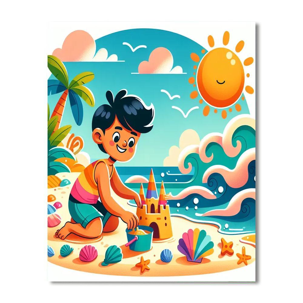 Seaside Vacation Paint By Numbers Art
