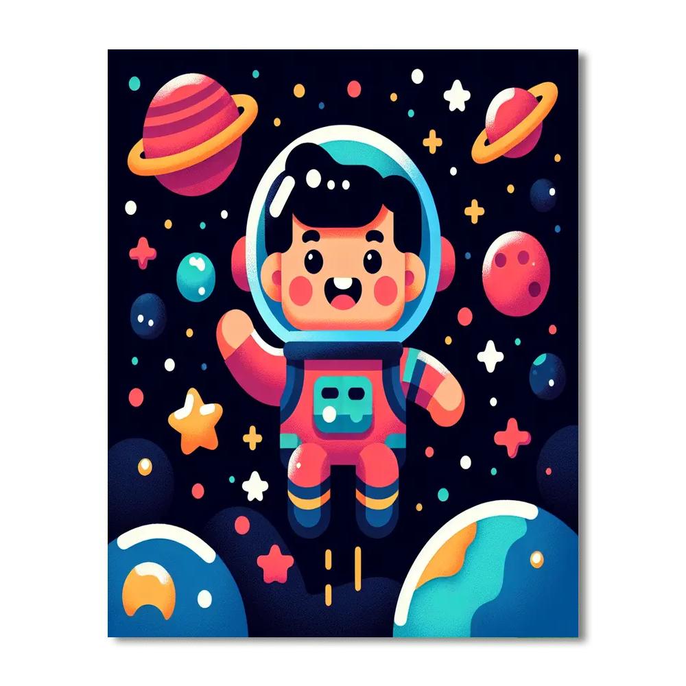 Friendly Astronaut Paint By Numbers Art