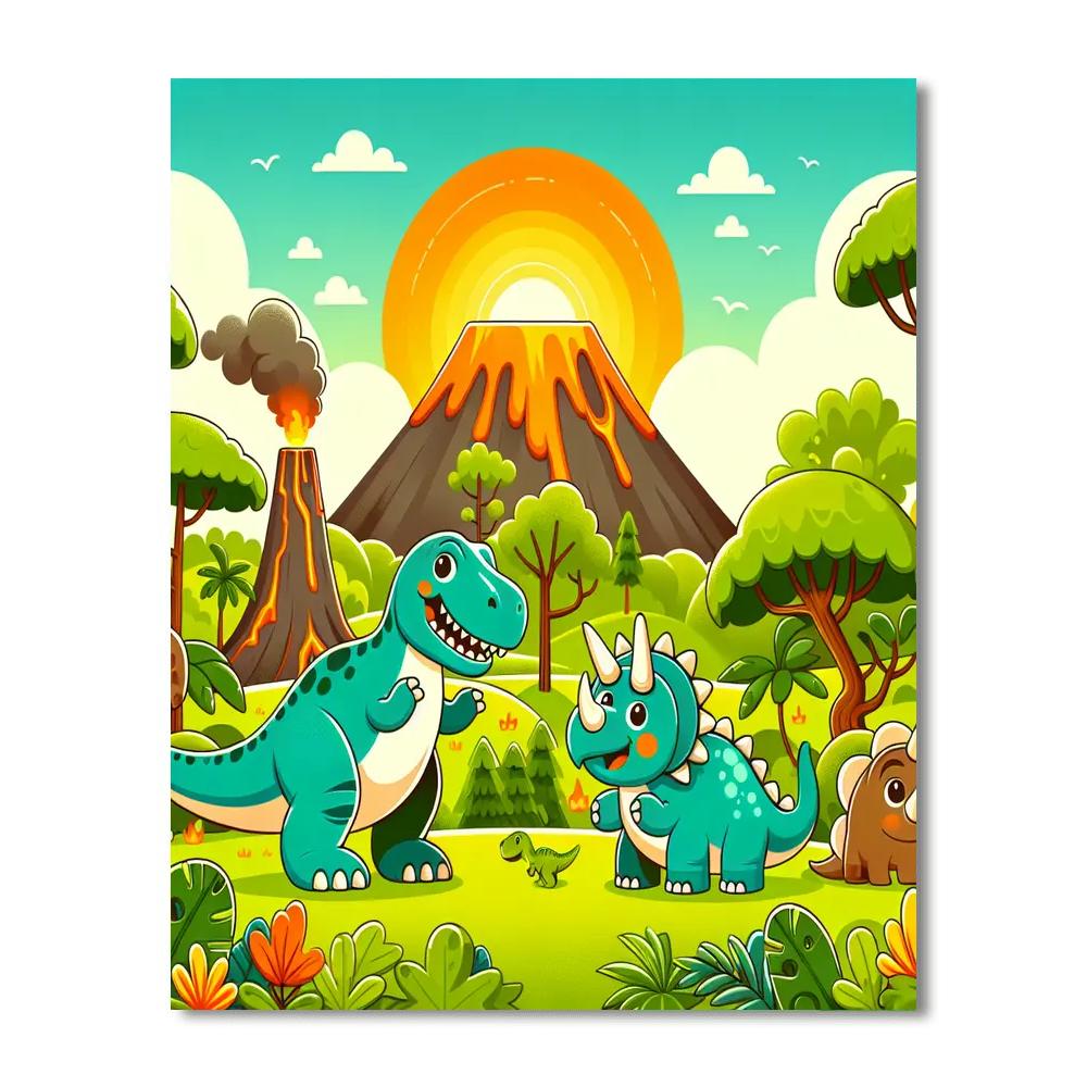 Dino Adventureland Paint By Numbers Art