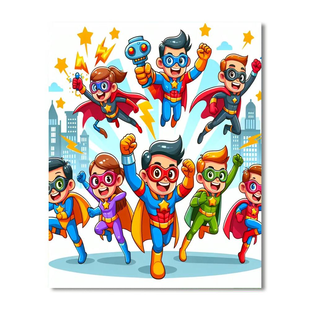 Incredible Superheroes Numbered Painting Kits