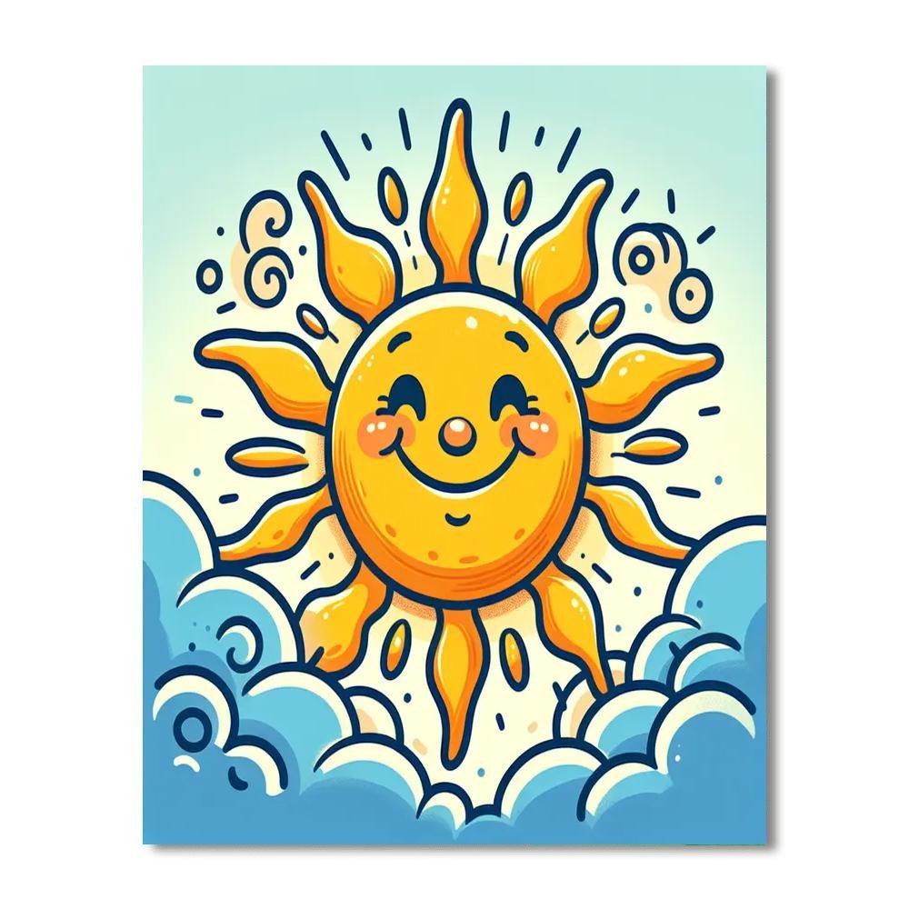Sunshine Smiley Face Number Painting
