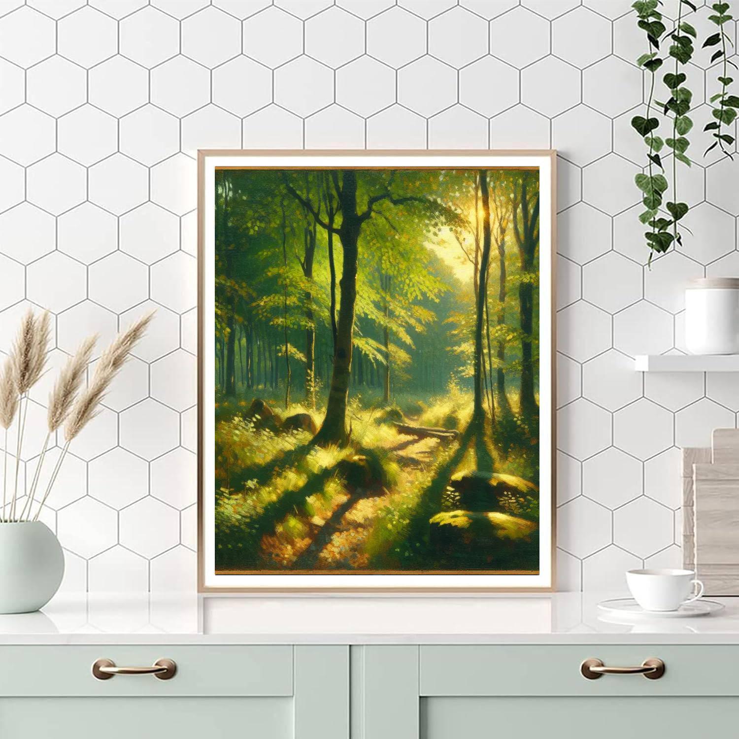Sunlit Woodland Escape Paint By Color