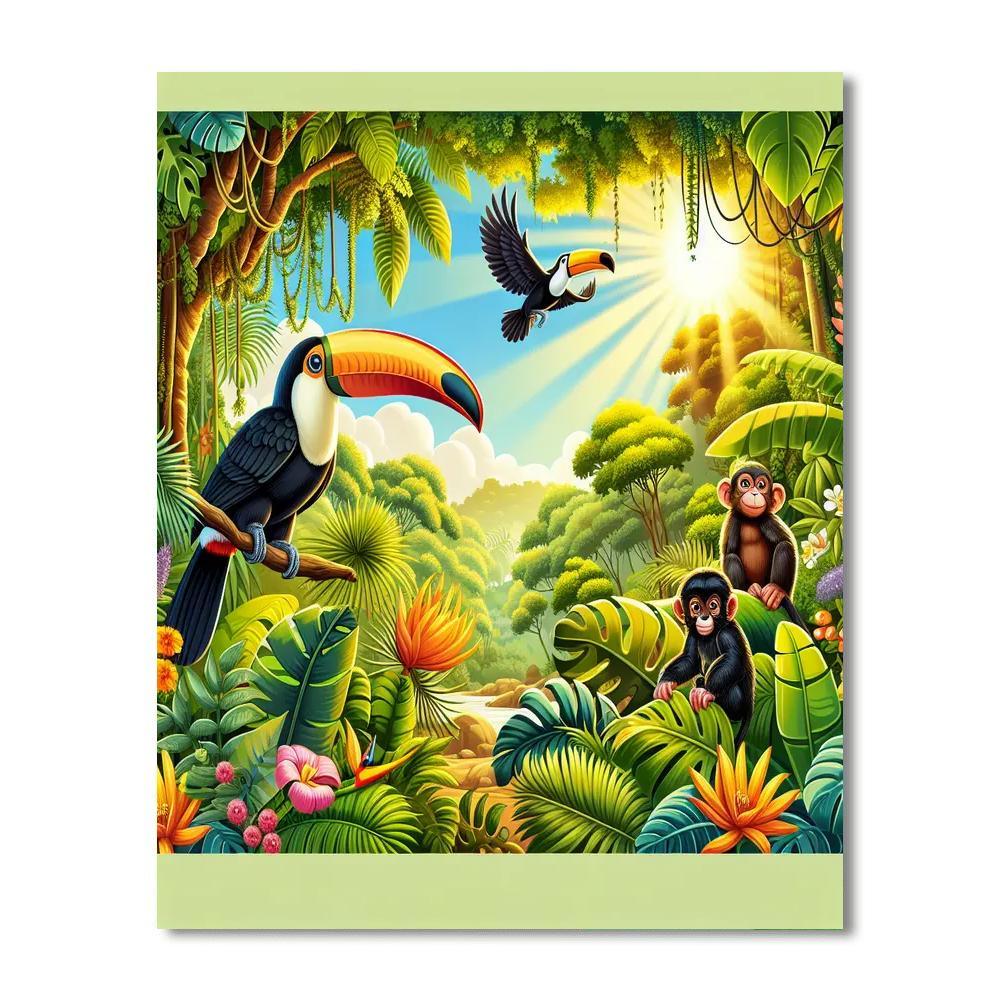 Exciting Jungle Safari DIY Paint By Numbers