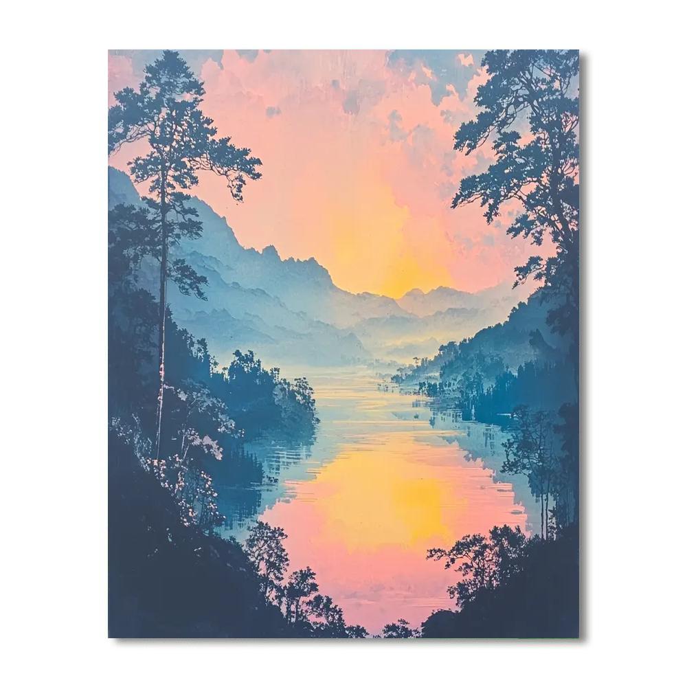 Utagawa Hiroshige Inspired Radiant Morning  Paint By Numbers Art