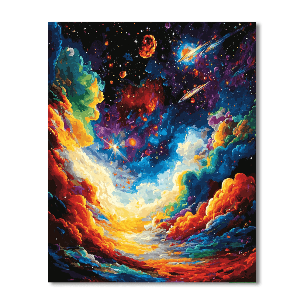 Jackson Pollock Inspired Cosmic Voyage  DIY Paint By Numbers