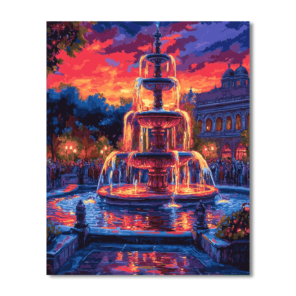 Montjuïc Magic Fountain - Barcelona Number Painting
