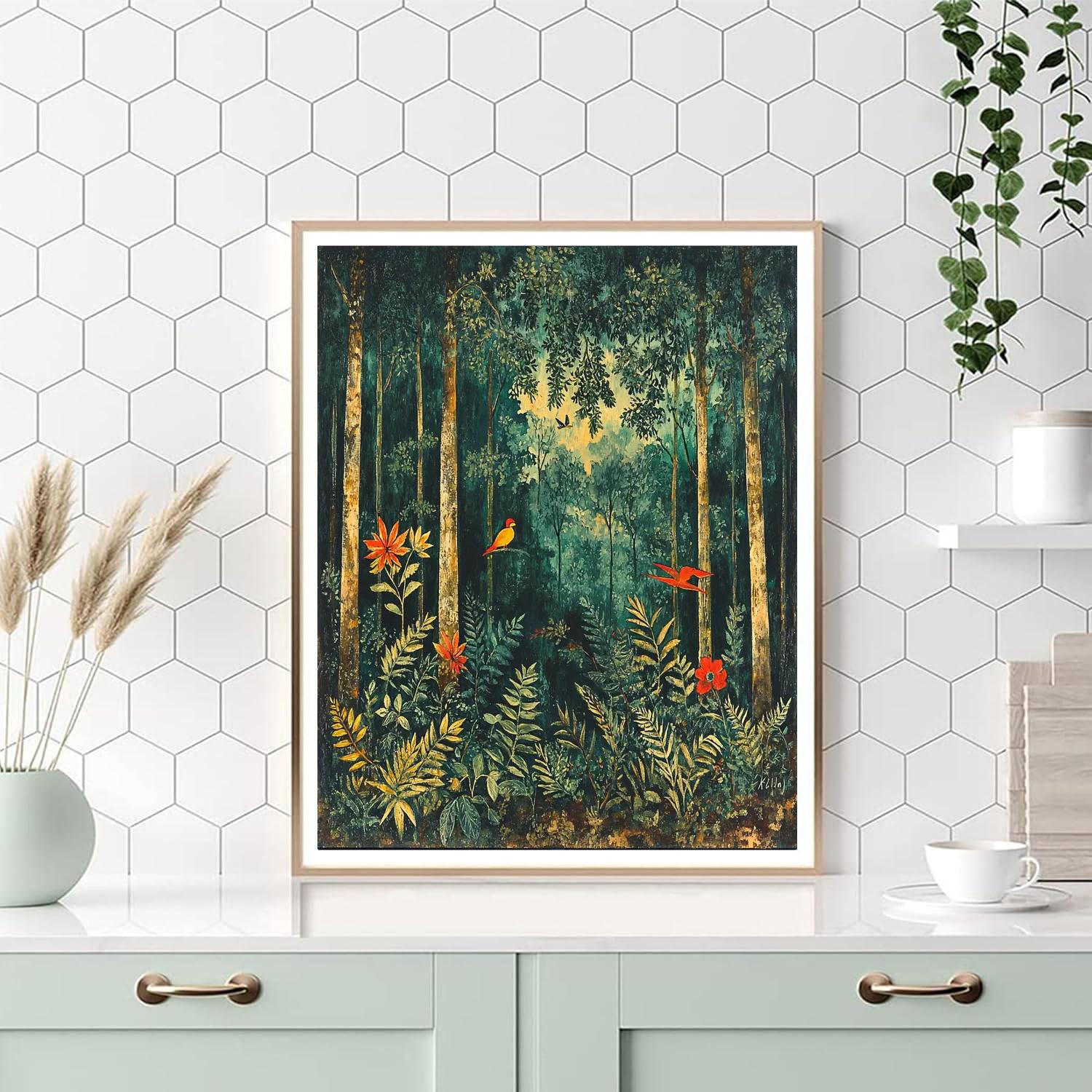 Frida Kahlo Inspired Symbolic Forest Echoes  Painting By Numbers Kit