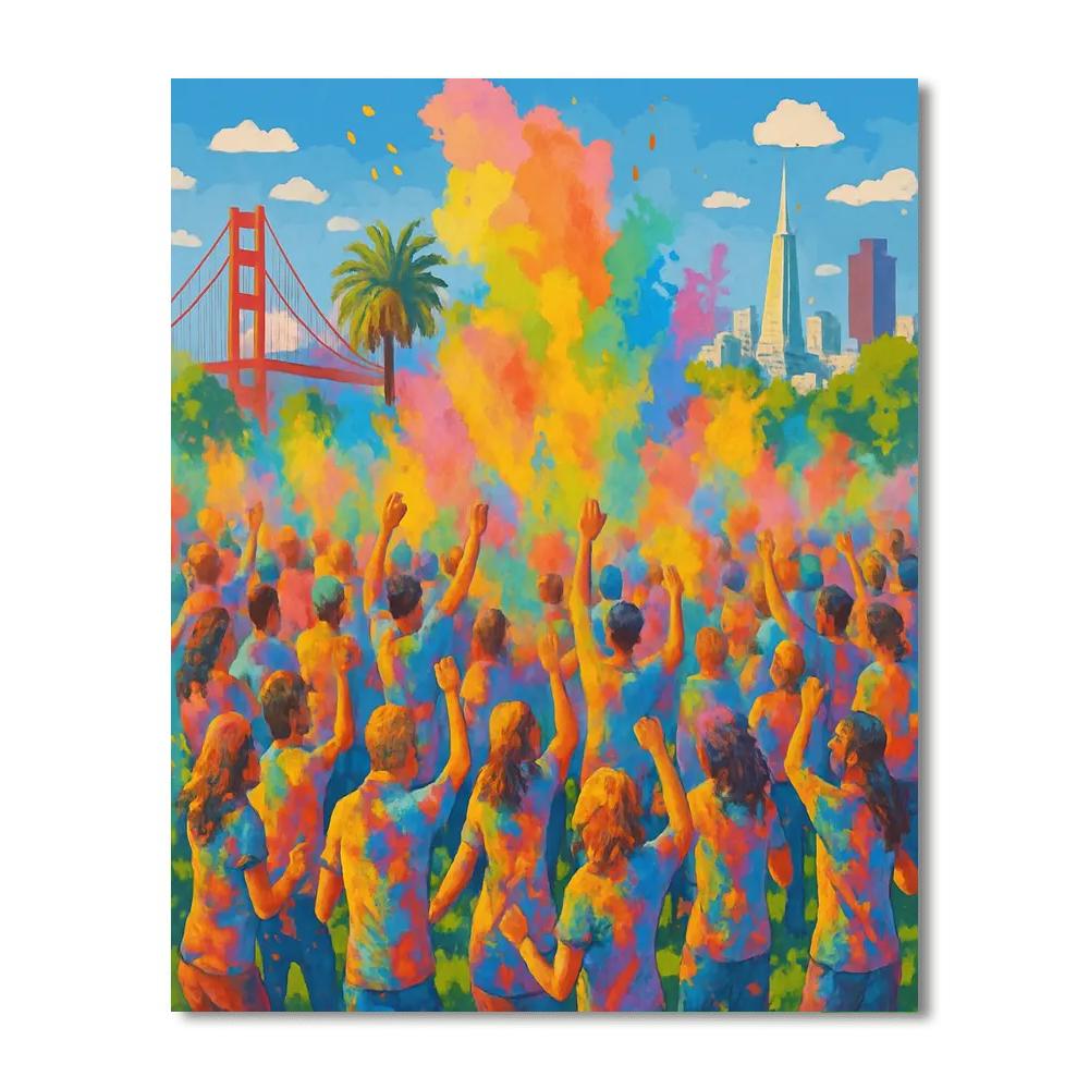 Holi Festival - San Francisco Paint By Numbers Kits