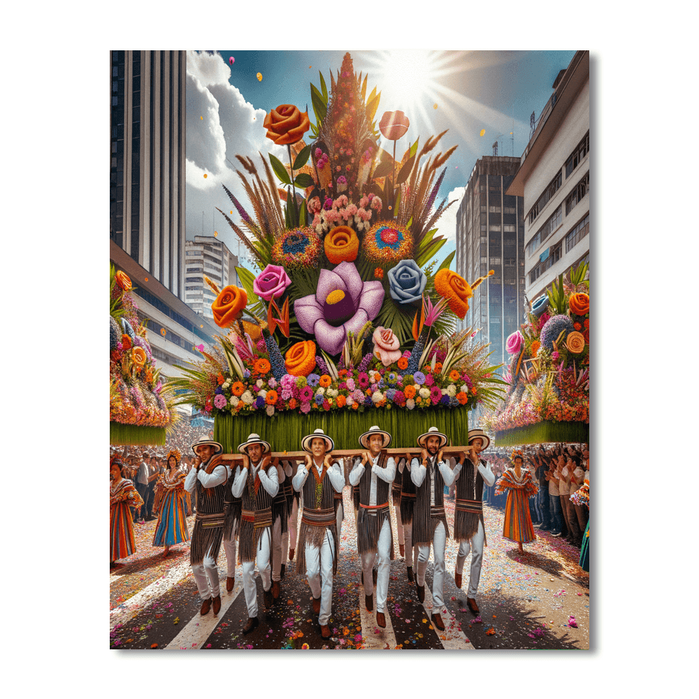 Flower Festival Of Medellin Paint By Numbers Kits