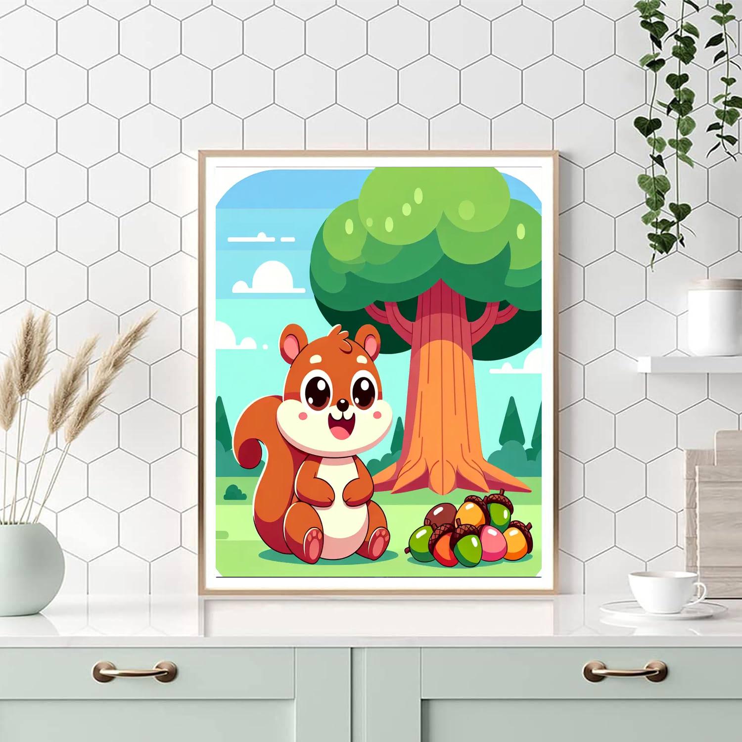 Sunshine Squirrel DIY Paint By Numbers