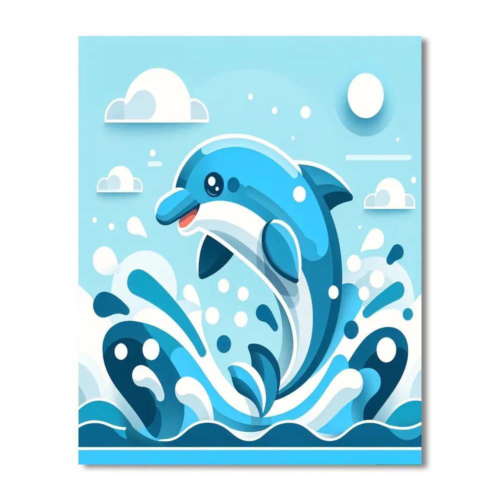 Mischievous Dolphin Adventure Numbered Painting Kits