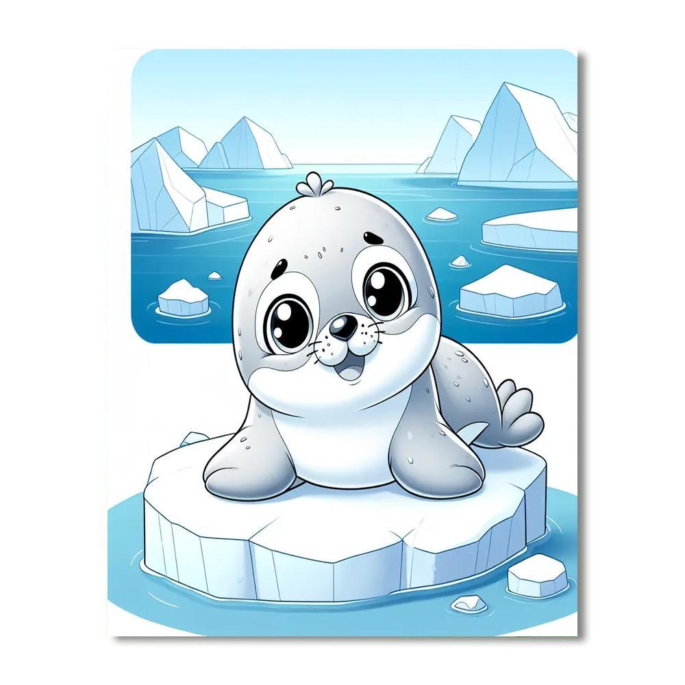 Cuddly Baby Seal Painting By Numbers Kit