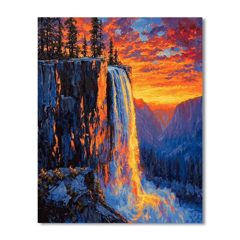 Yosemite Firefall - California Paint By Numbers Art