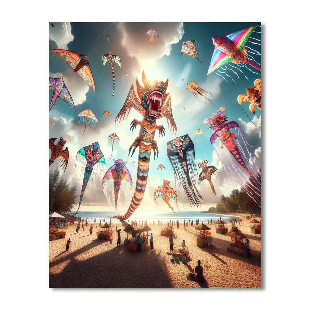 Bali Kite Festival - Indonesia Painting Number Kit