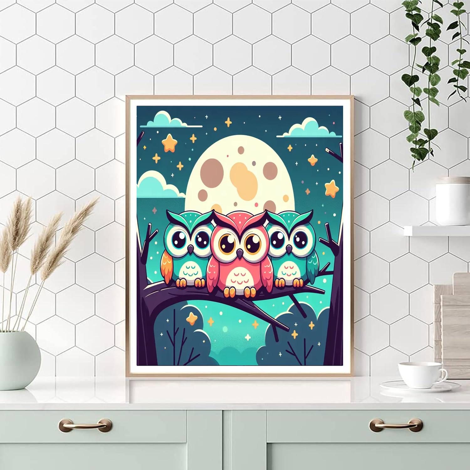 Adventure With Owls Paint By Numbers Art