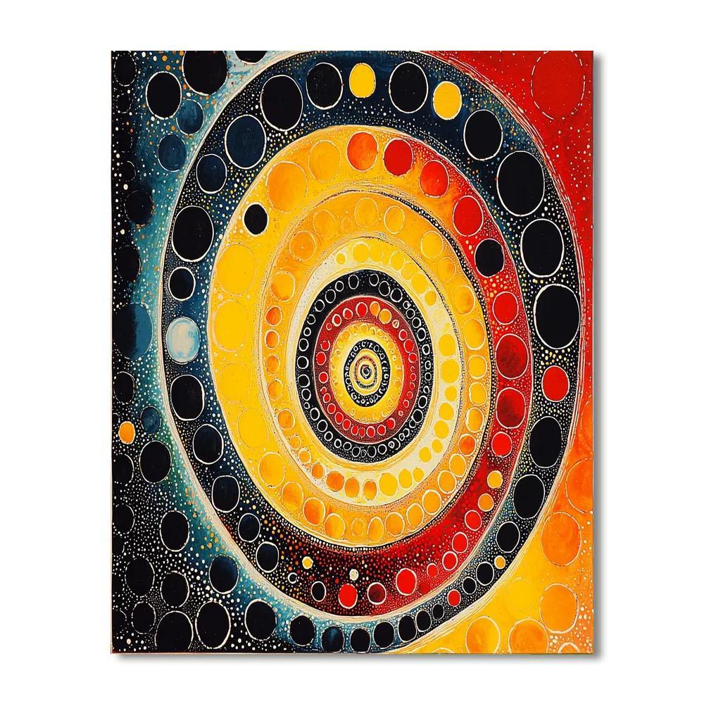 Yayoi Kusama Inspired Cosmic Spiral  Paint By Numbers Kits