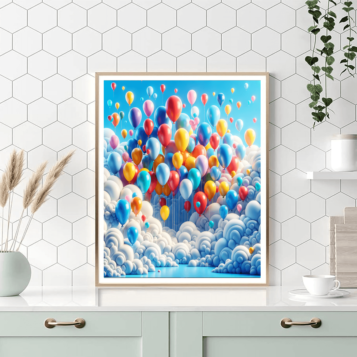 Balloons In The Sky Painting Number Kit