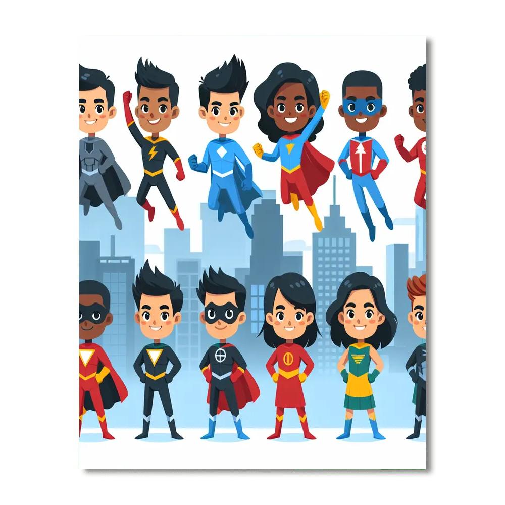 Cool Superheroes Paint By Numbers Art