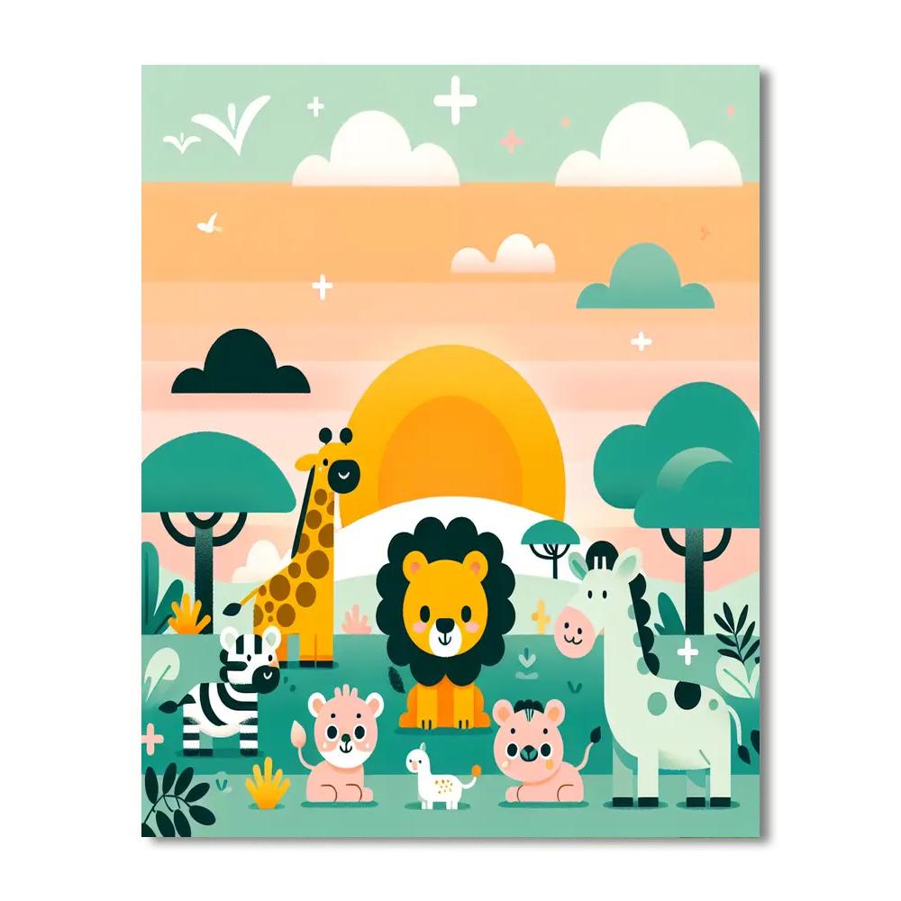 Savannah Safari Sunrise Paint By Color