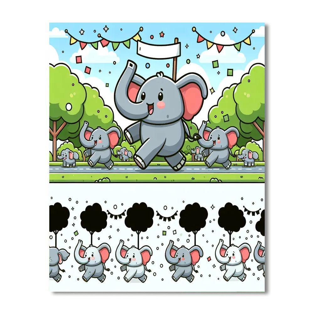 Elephant Parade Paint By Numbers Art