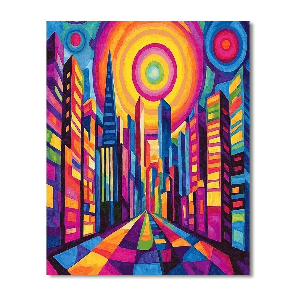Wassily Kandinsky Inspired Retro Futurism Fusion  Paint By Numbers