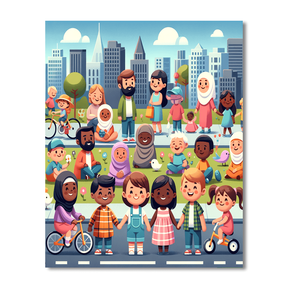 Colorful City Life Paint By Number