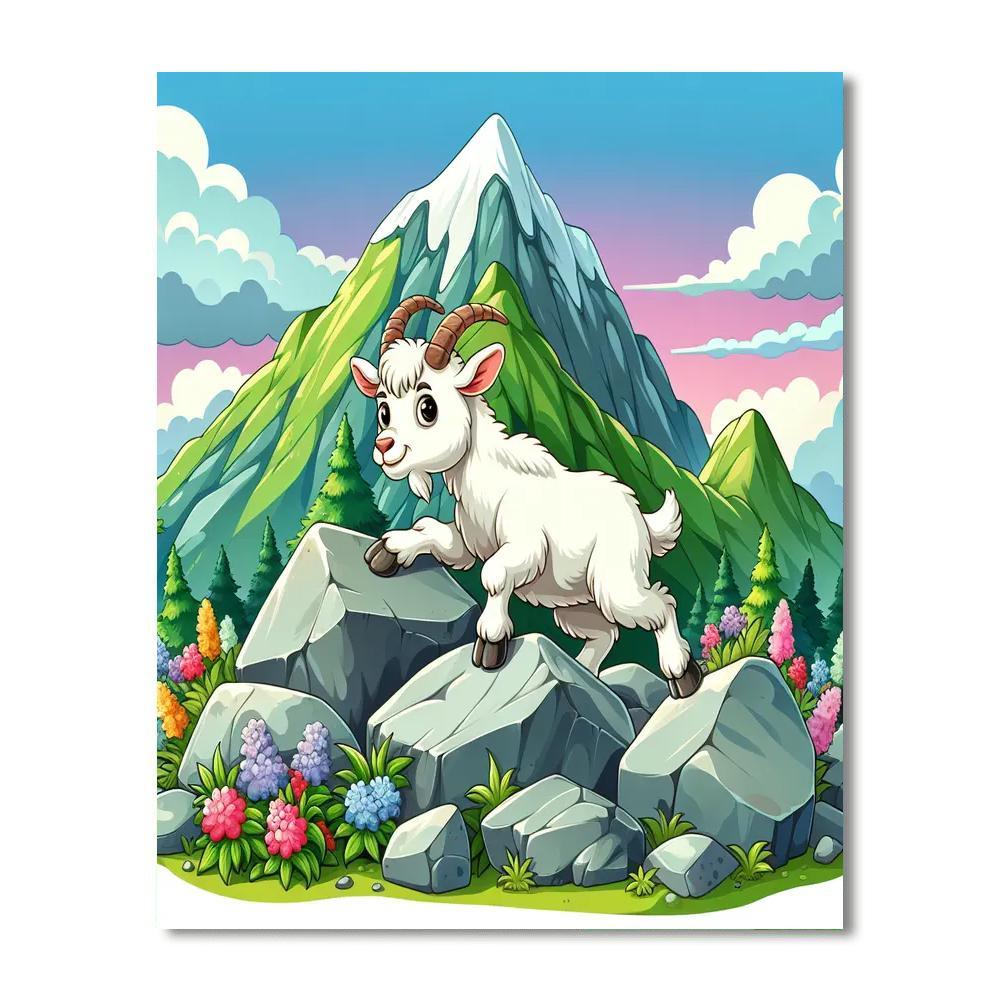 Curious Mountain Goat Paint By Numbers Art