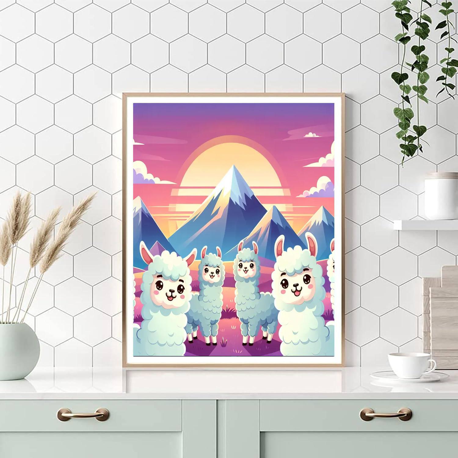 Lively Llama Landscape Paint By Numbers