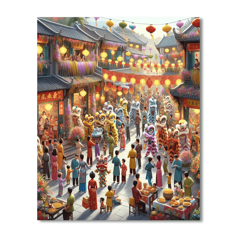 Tết Nguyên Đán DIY Paint By Numbers